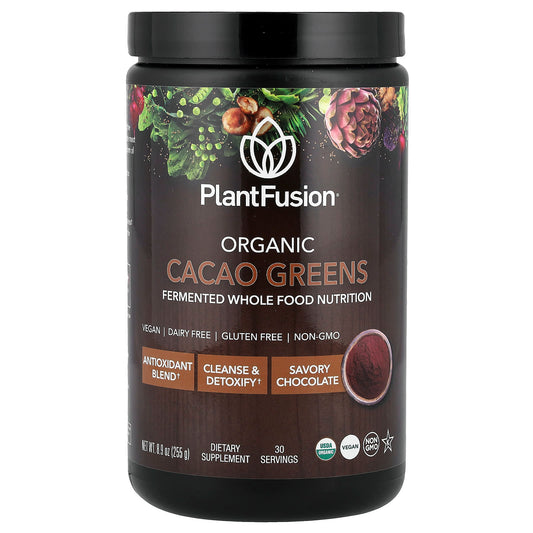 PlantFusion, Organic Cacao Greens, 8.9 oz (255 g) - Image 1