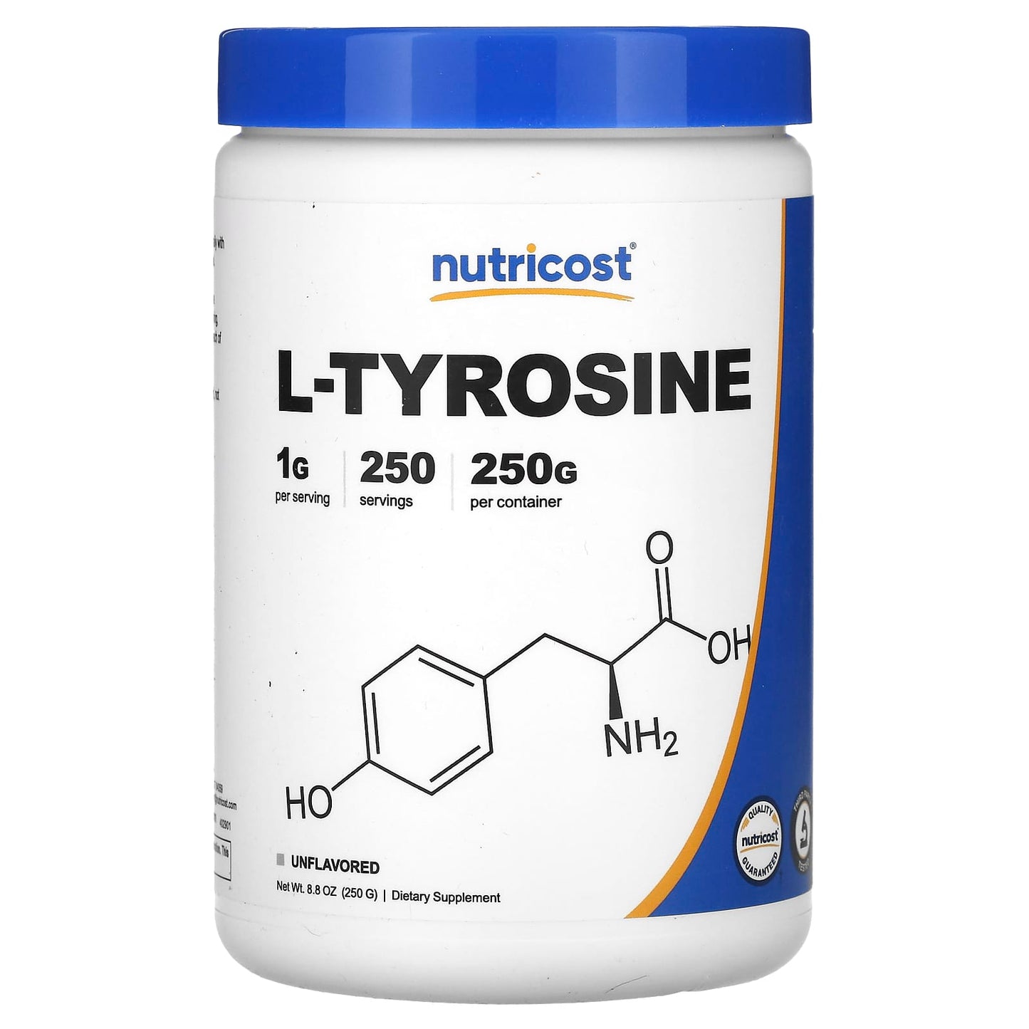 Nutricost, L-Tyrosine, Unflavored, 8.8 oz (250 g) - Image 1