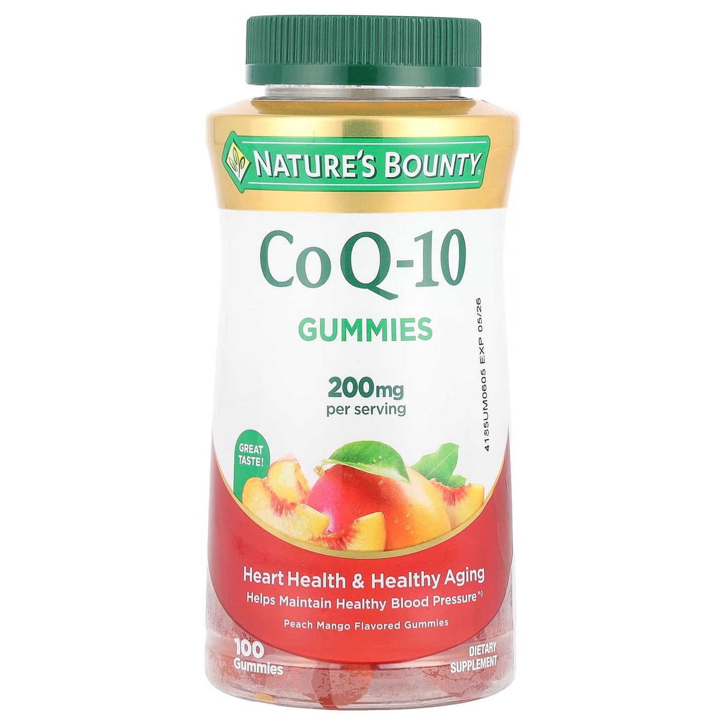 Nature's Bounty, CoQ-10 Gummies, Peach Mango, 100 Gummies (100 mg per Gummy) - Image 1