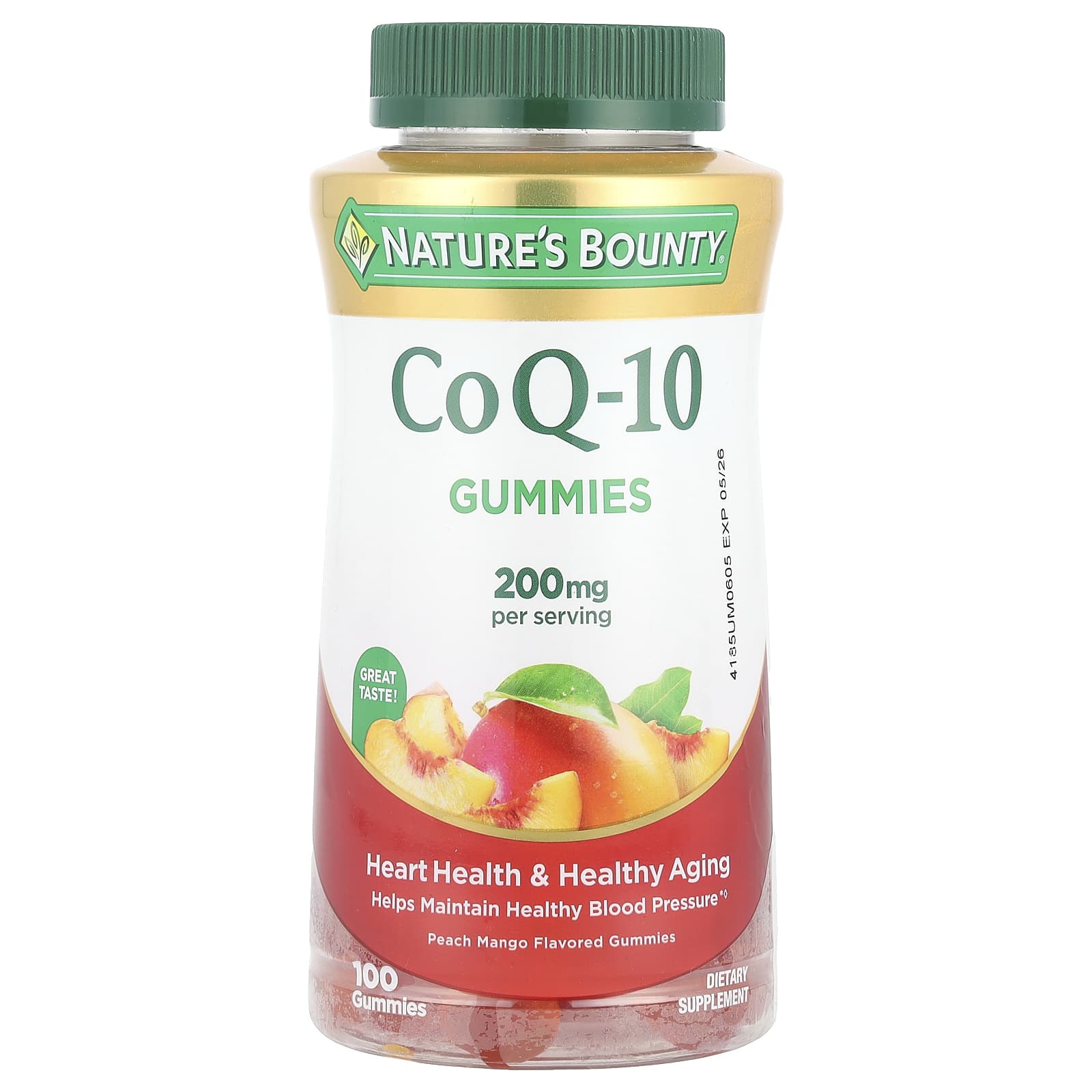 Nature's Bounty, CoQ-10 Gummies, Peach Mango, 100 Gummies (100 mg per Gummy) - Image 1