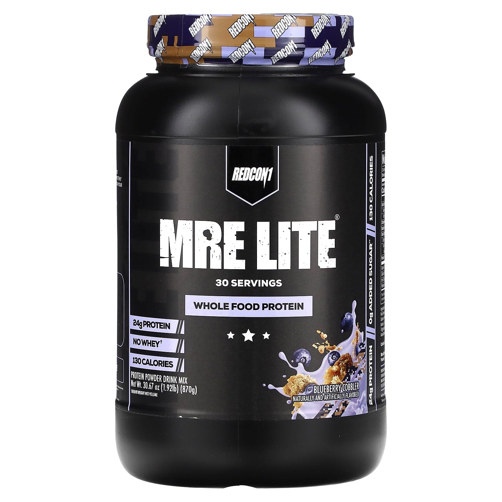 Redcon1, MRE Lite, Whole Food Protein, Blueberry Cobbler, 1.92 lb (870 g) - Image 1