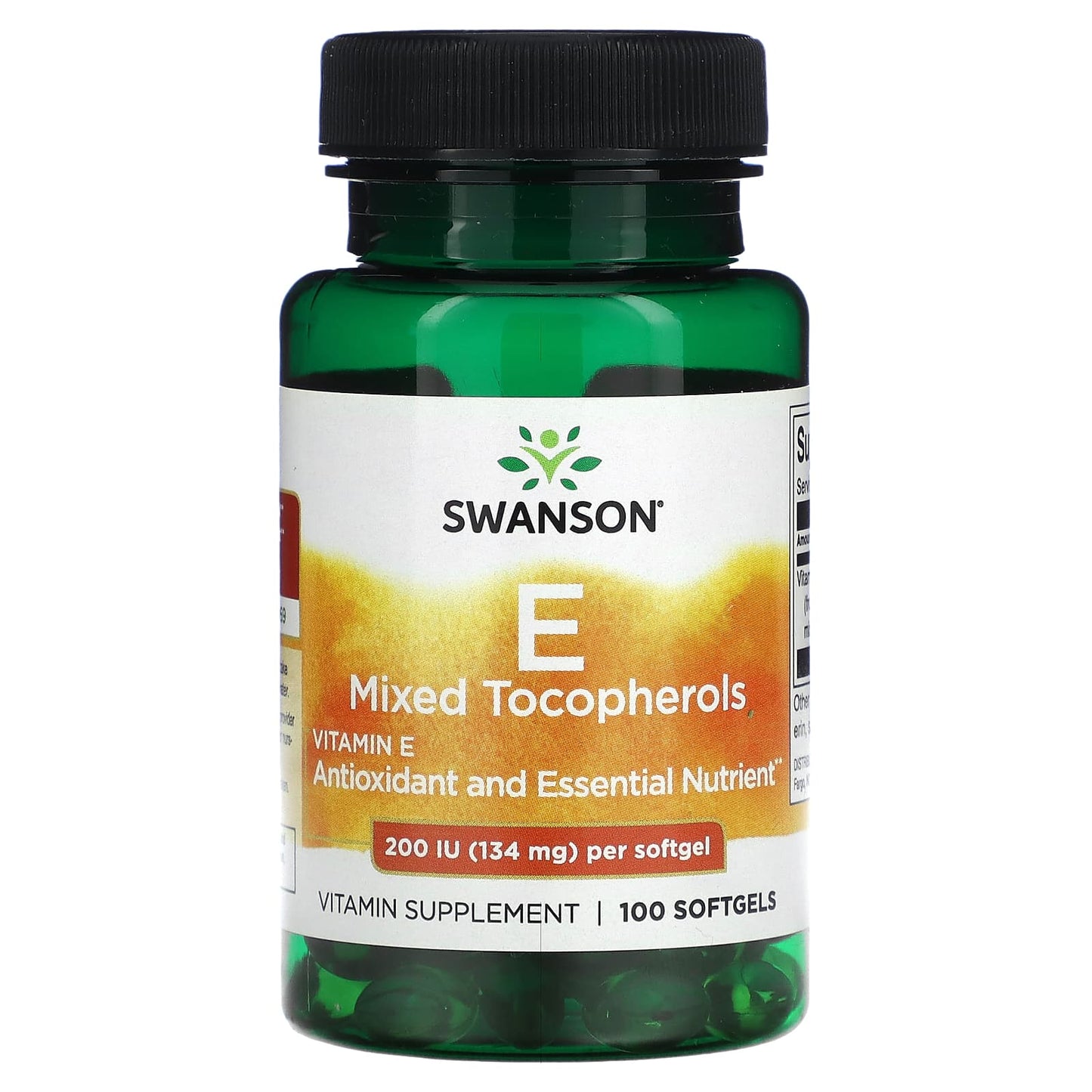 Swanson, Vitamin E Mixed Tocopherols, 200 IU (134 mg), 100 Softgels - Image 1
