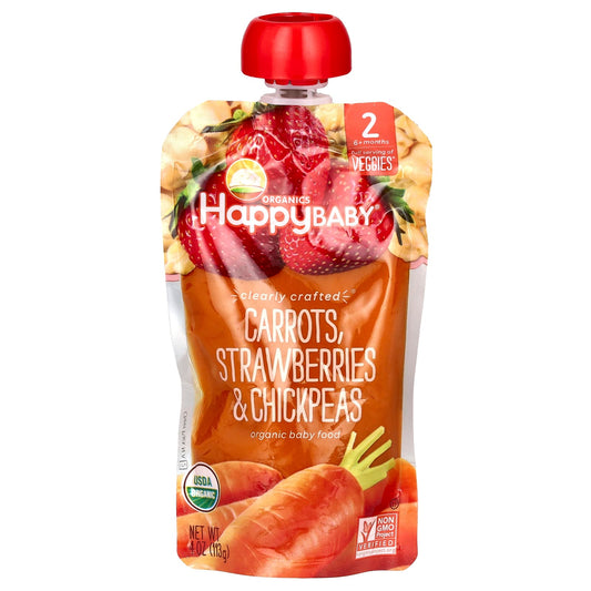 Happy Family Organics Baby Food, USDA Organic, 6+ Months, Carrots & Veggies - Image 1
