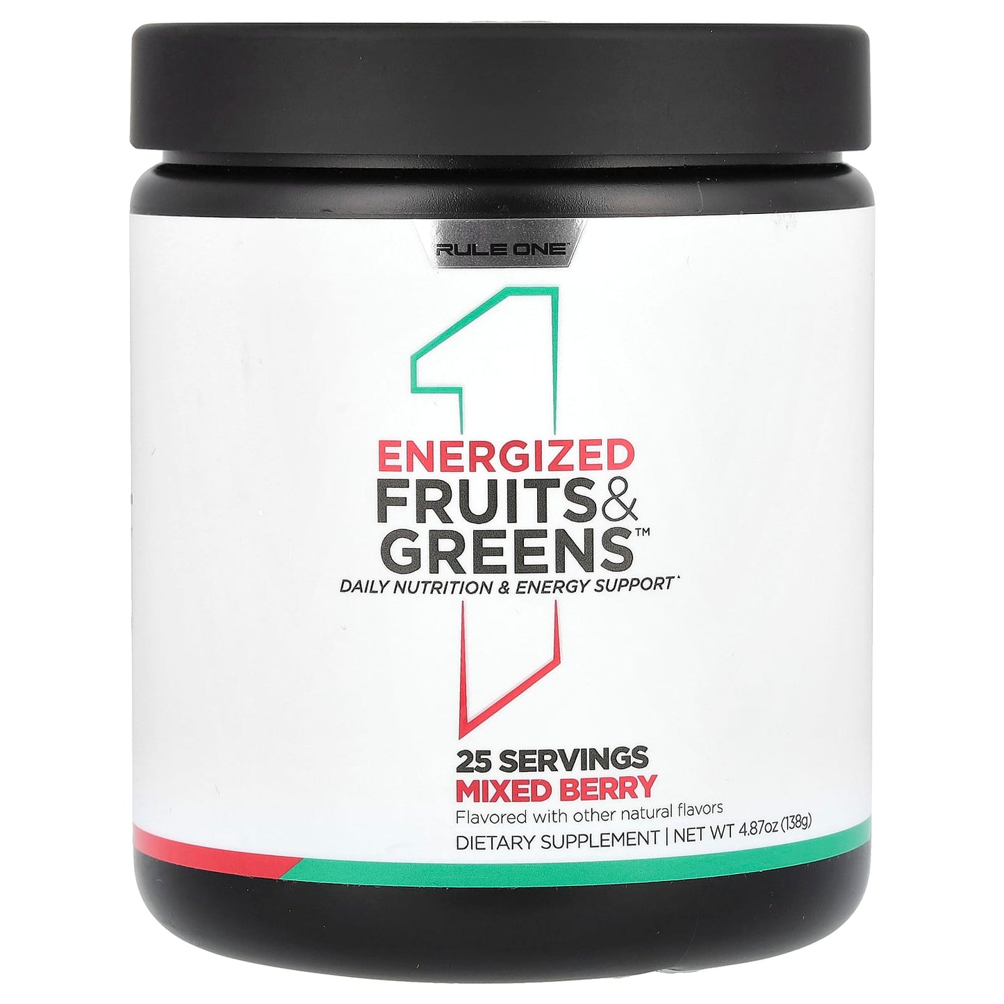 Rule One Proteins, Energized Fruits & Greens, Mixed Berry, 4.87 oz (138 g) - Image 1