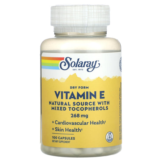 Solaray, Dry Form Vitamin E, 268 mg, 100 Capsules - Image 1