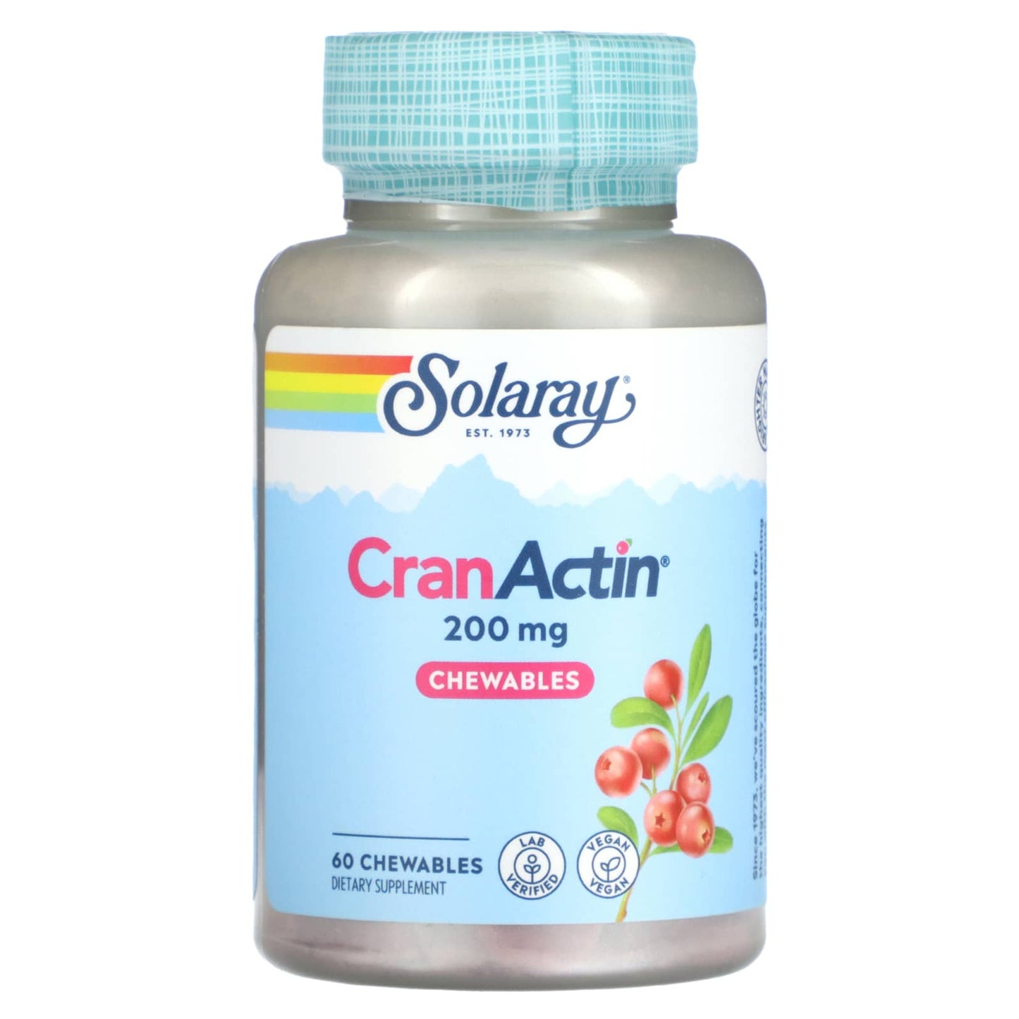 Solaray, CranActin, Chewables, 200 mg, 60 Chewables - Image 1
