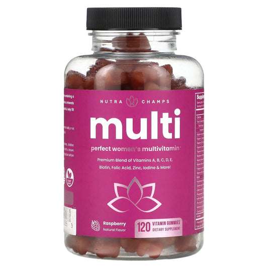 NutraChamps, Multi, Perfect Women's Multivitamin, Raspberry , 120 Vitamin Gummies - Image 1