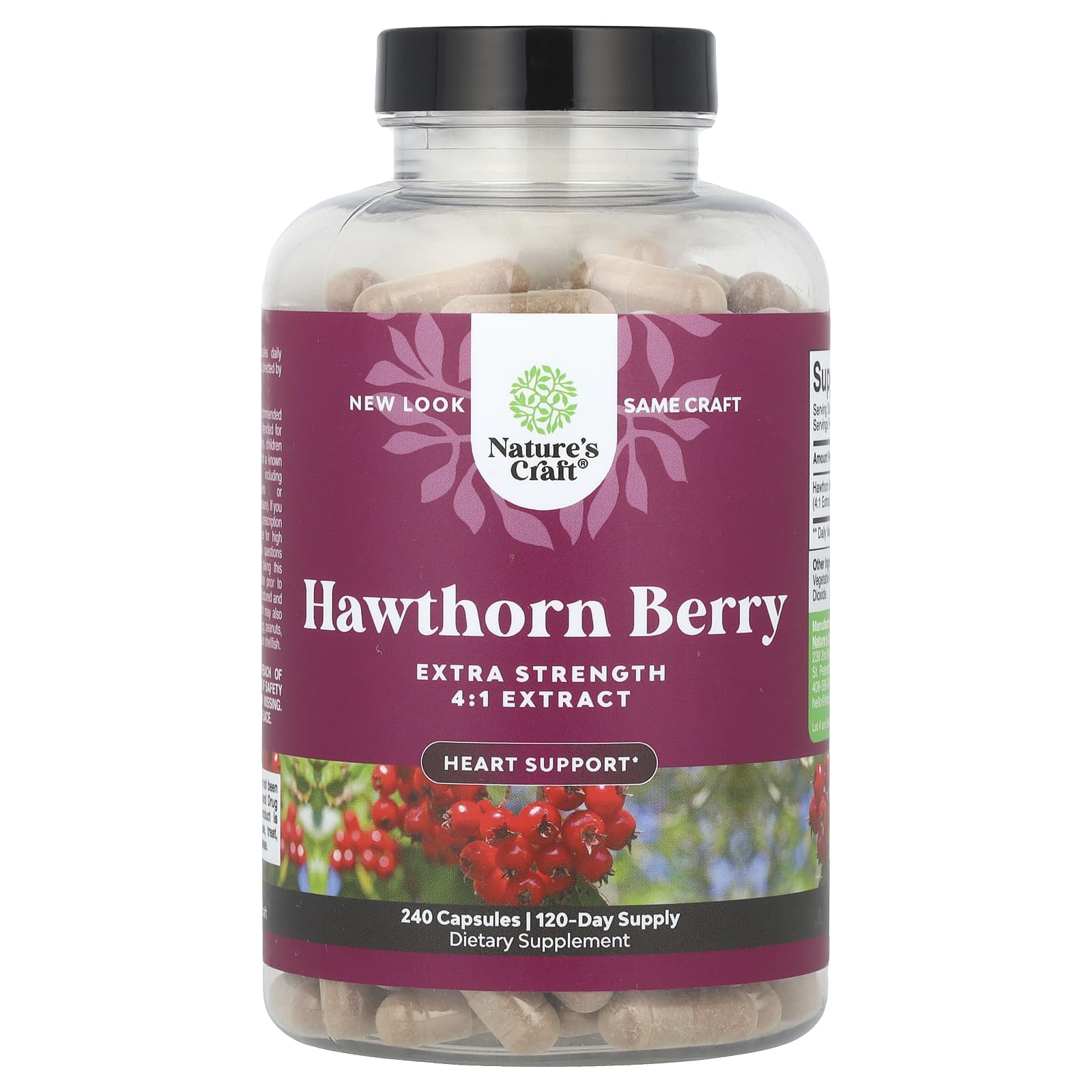 Nature's Craft, Hawthorn Berry, Extra Strength, 240 Capsules (665 mg per Capsule) - Image 1