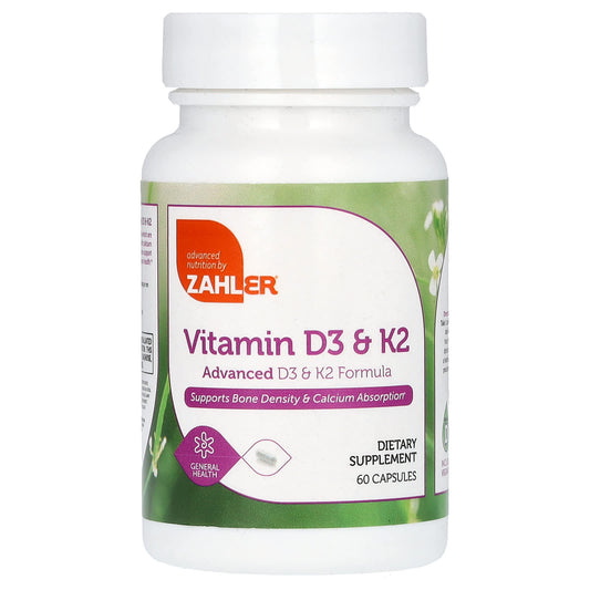 Zahler, Vitamin D3 & K2, 60 Capsules - Image 1