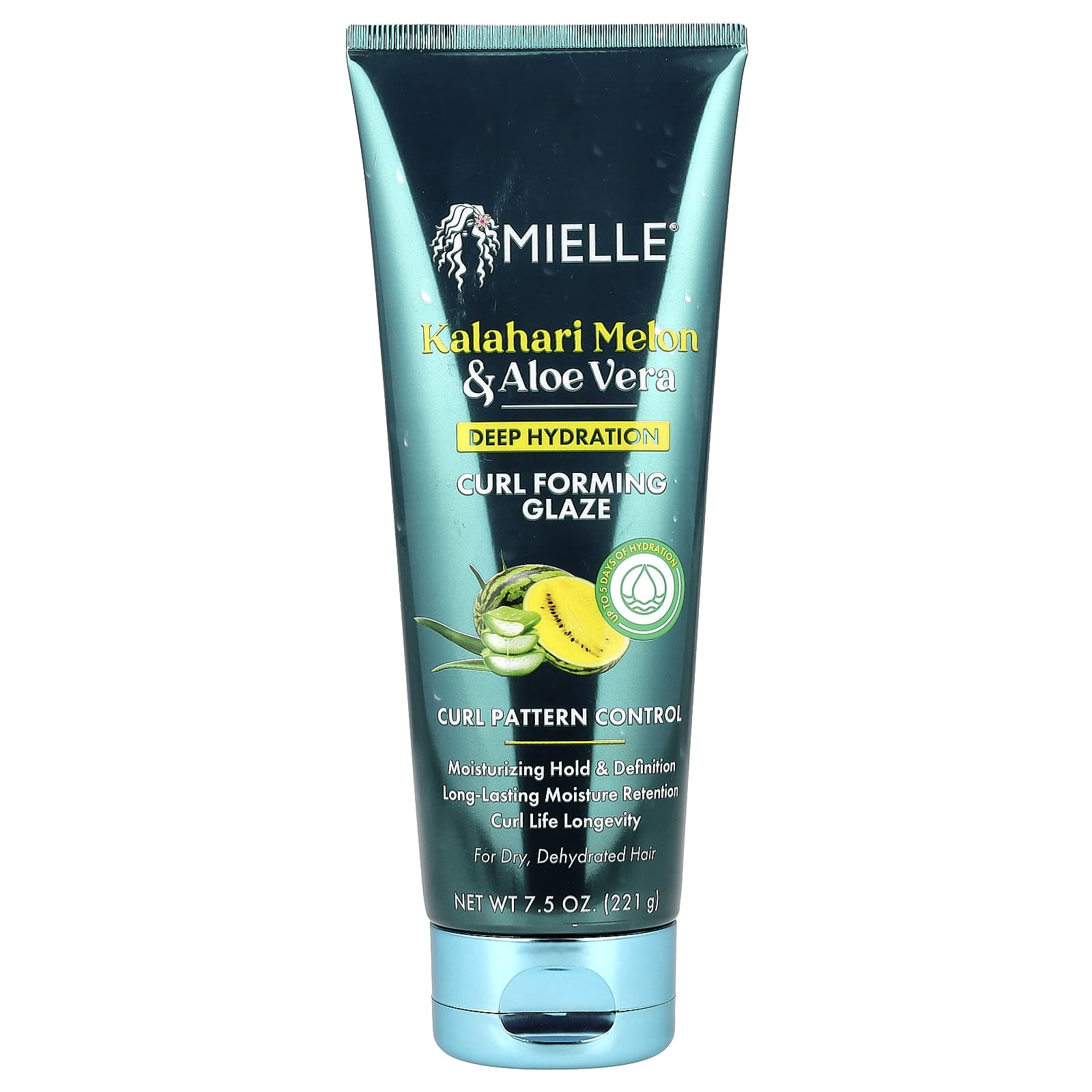 Mielle, Deep Hydration Curl Foaming Glaze, For Dry, Dehydrated Hair, Kalahari Melon & Aloe Vera, 7.5 oz (221 g) - Image 1