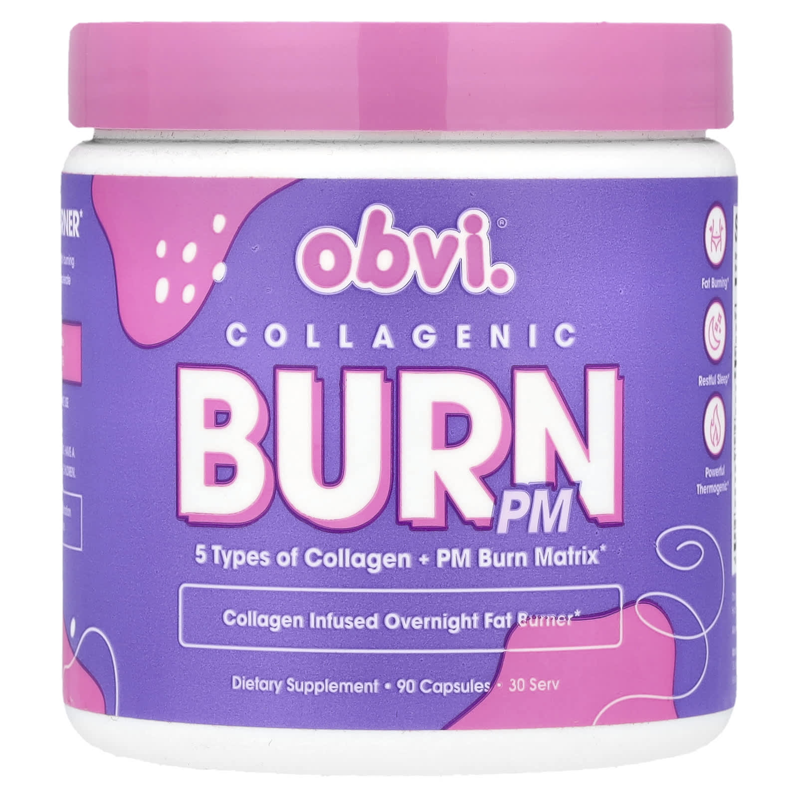Obvi, Collagenic Burn PM, 90 Capsules - Image 1
