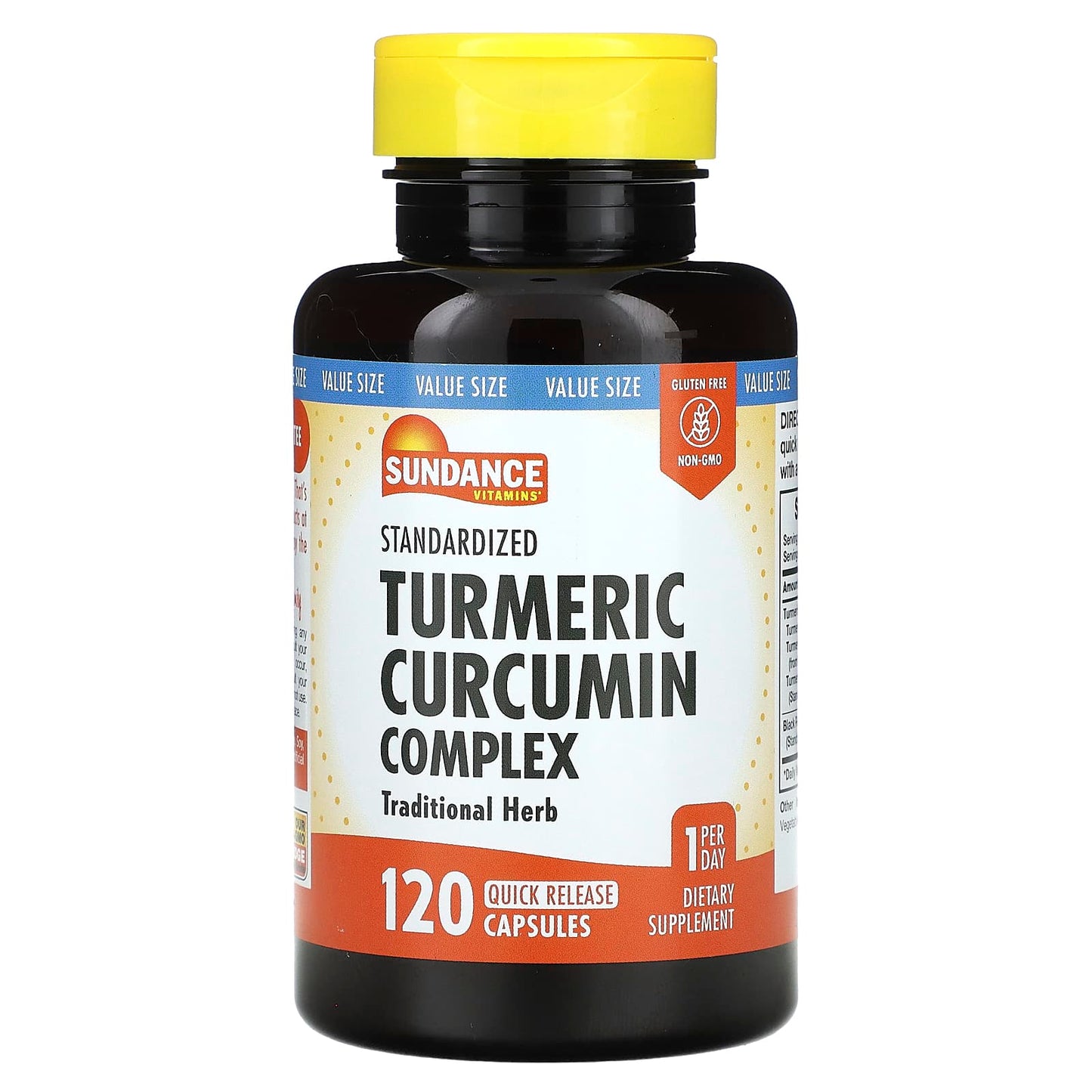 Sundance Vitamins, Standardized Turmeric Curcumin Complex, 120 Quick Release Capsules - Image 1