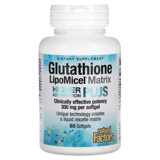 Natural Factors, Glutathione LipoMicel Matrix, 300 mg, 60 Softgels - Image 1