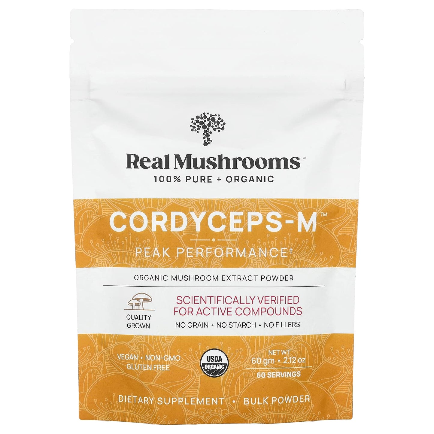 Real Mushrooms, Cordyceps-M™, Organic Mushroom Extract Powder, 2.12 oz (60 g) - Image 1