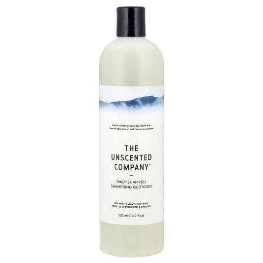 The Unscented Company, Daily Shampoo, For Fine to Wavy Hair Types, Fragrance Free, 16.9 fl oz (500 ml) - Image 1