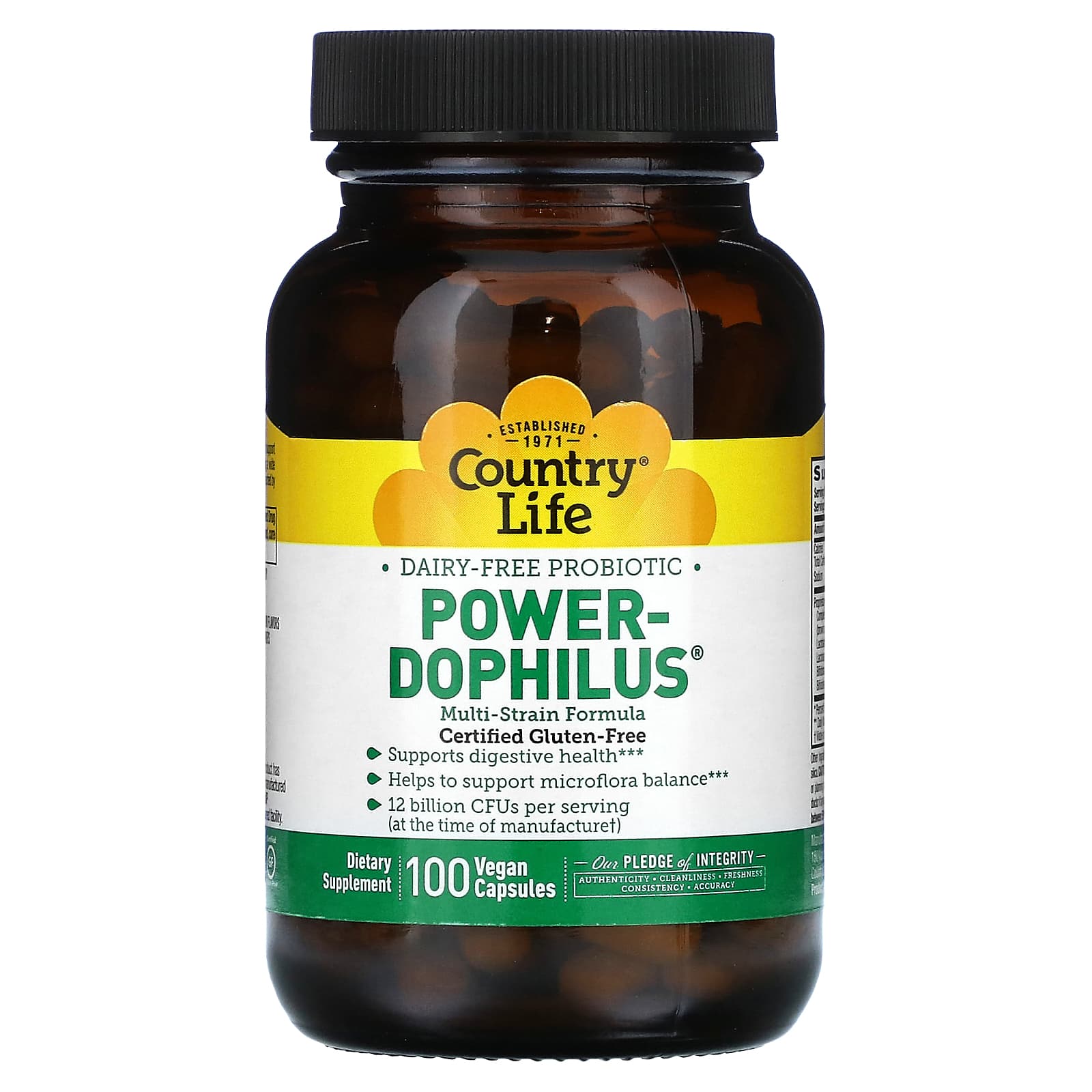 Country Life Power-Dophilus 100 Vegan Probiotic Capsules - Image 1