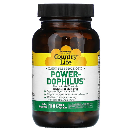 Country Life Power-Dophilus 100 Vegan Probiotic Capsules - Image 1