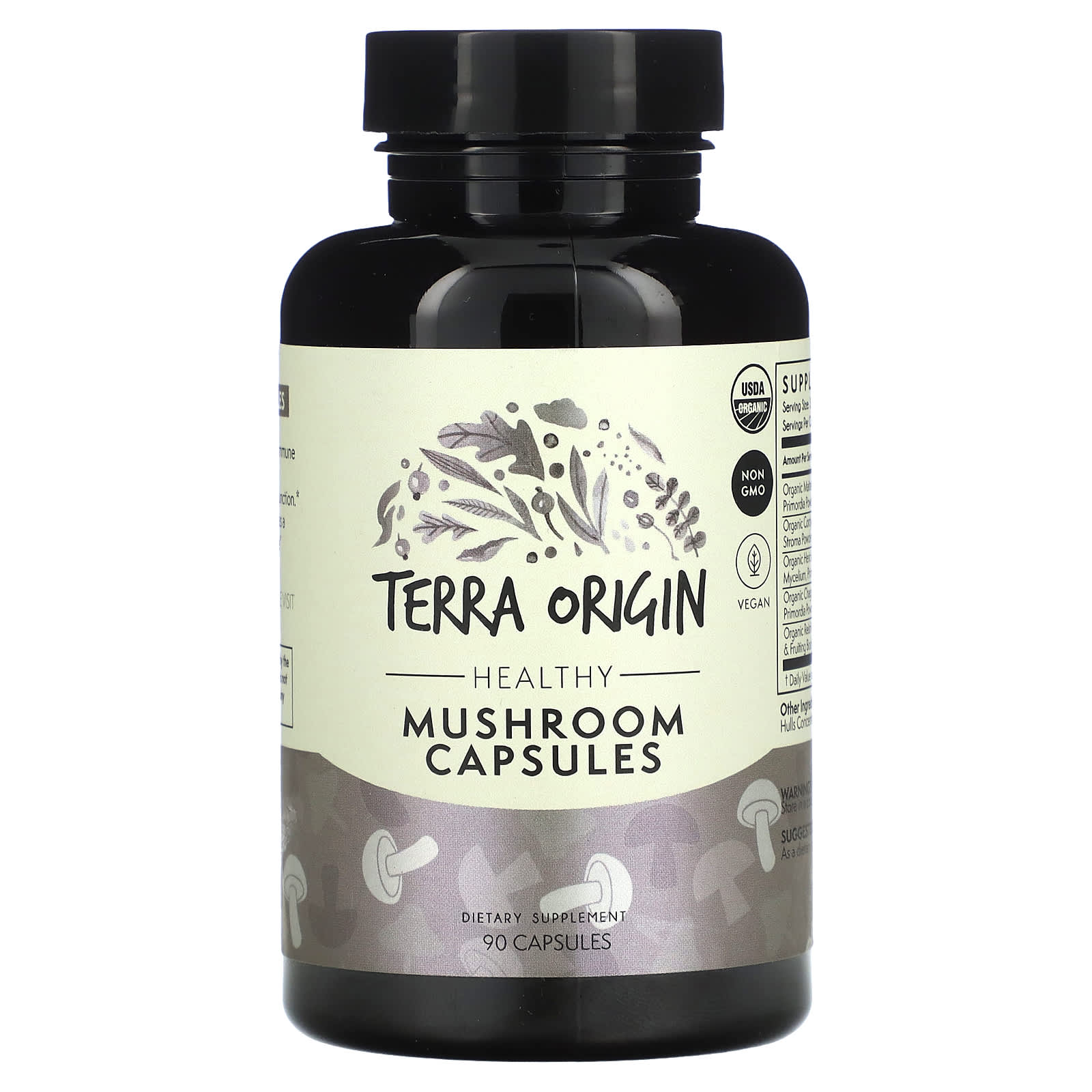 Terra Origin, Healthy Mushroom Capsules, 90 Capsules - Image 1