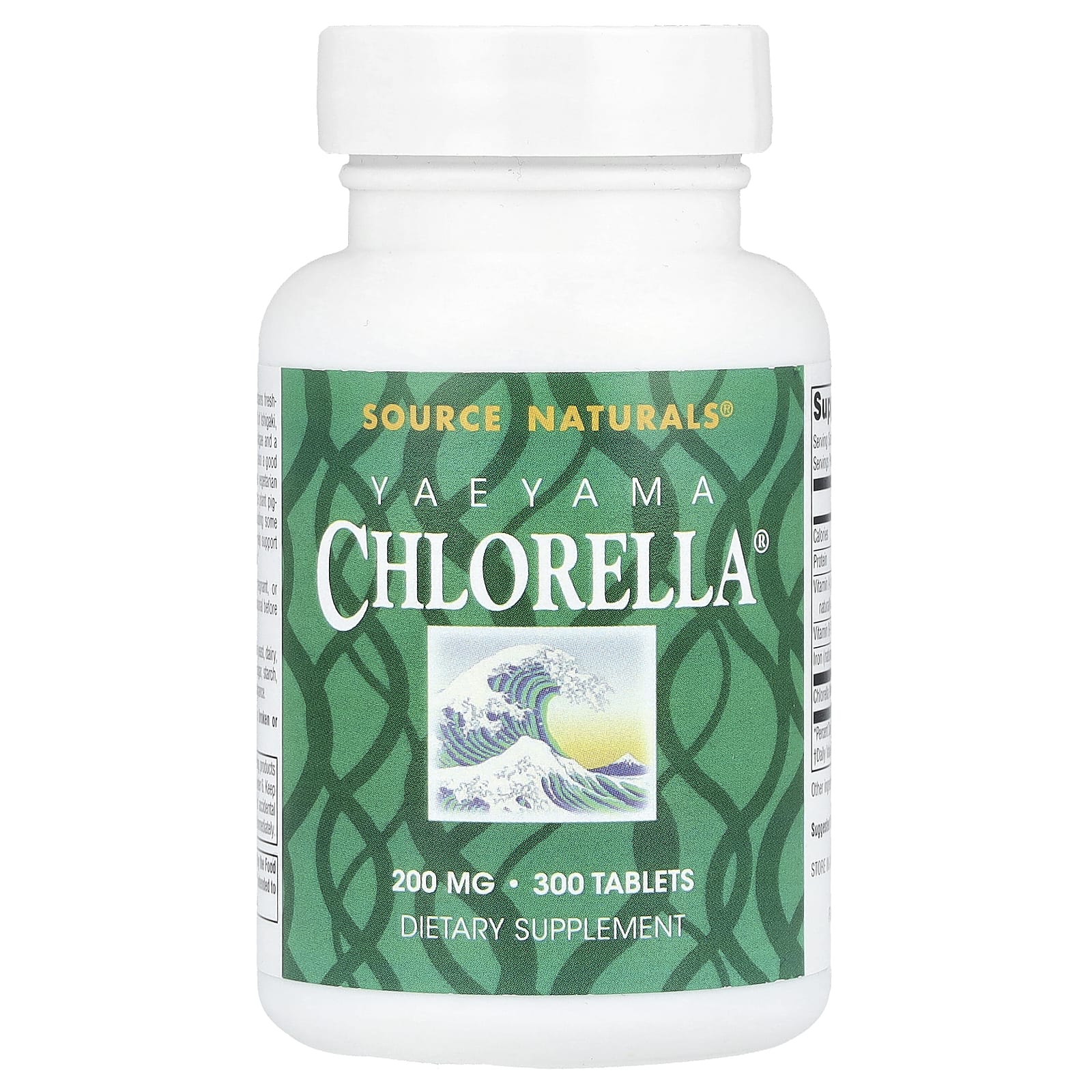 Source Naturals, Yaeyama Chlorella®, 200 mg, 300 Tablets (20 mg per Tablet) - Image 1