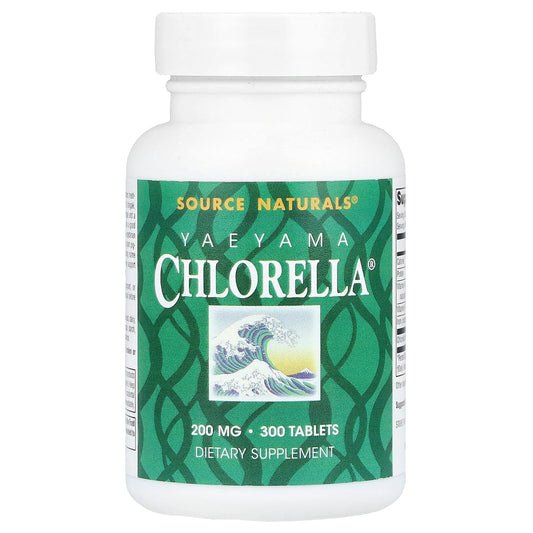 Source Naturals, Yaeyama Chlorella®, 200 mg, 300 Tablets (20 mg per Tablet) - Image 1