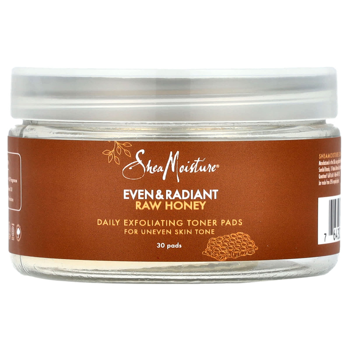 SheaMoisture, Even & Radiant  Raw Honey, Daily Exfoliating Toner Pads, 30 Pads - Image 1
