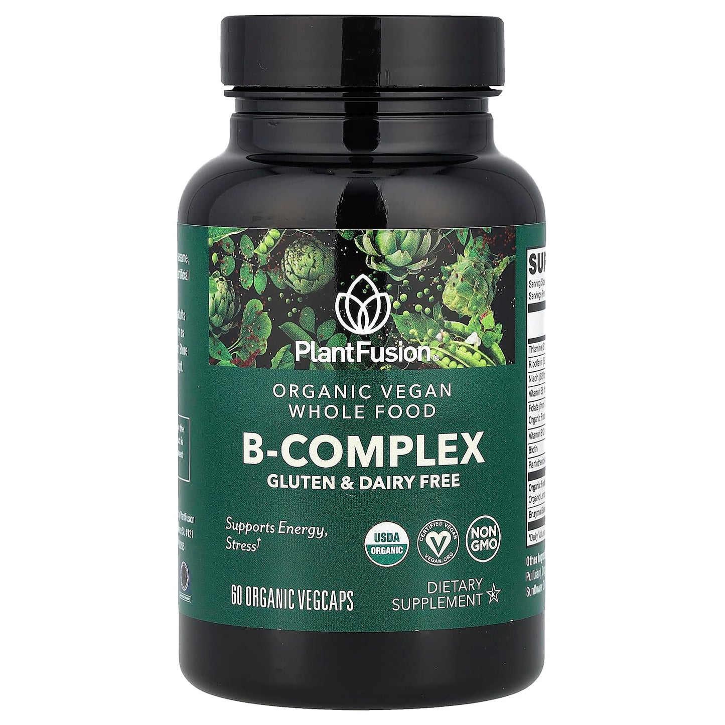 PlantFusion, Organic Vegan B-Complex, 60 Organic VegCaps - Image 1
