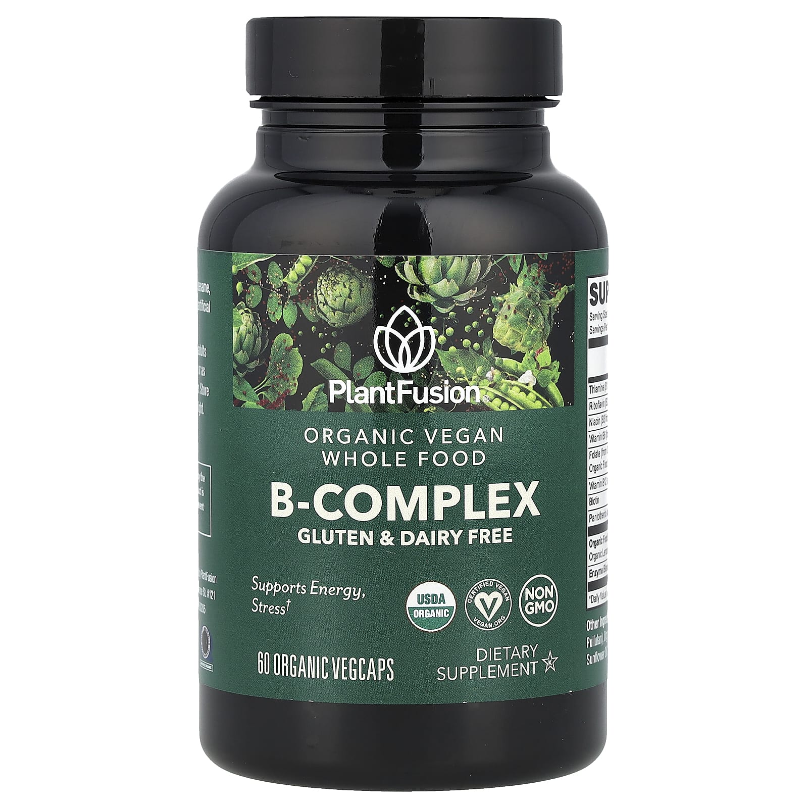 PlantFusion, Organic Vegan B-Complex, 60 Organic VegCaps - Image 1