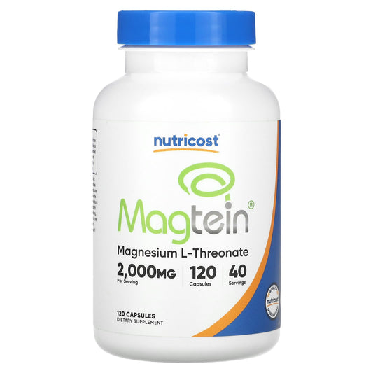 Nutricost, Magtein®, Magnesium L-Threonate, 120 Capsules (666 mg per Capsule) - Image 1