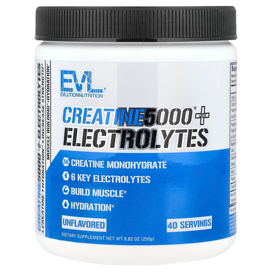 EVLution Nutrition Creatine5000 Plus Electrolytes Unflavored Muscle Building Supplement - Image 1