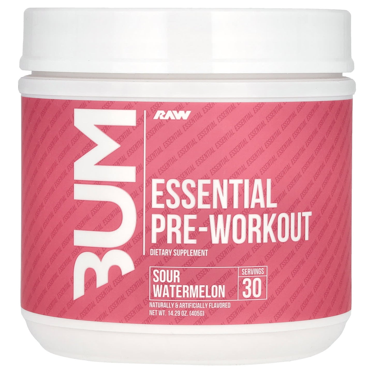 Raw Nutrition, Bum, Essential Pre-Workout, Sour Watermelon, 14.29 oz (405 g) - Image 1