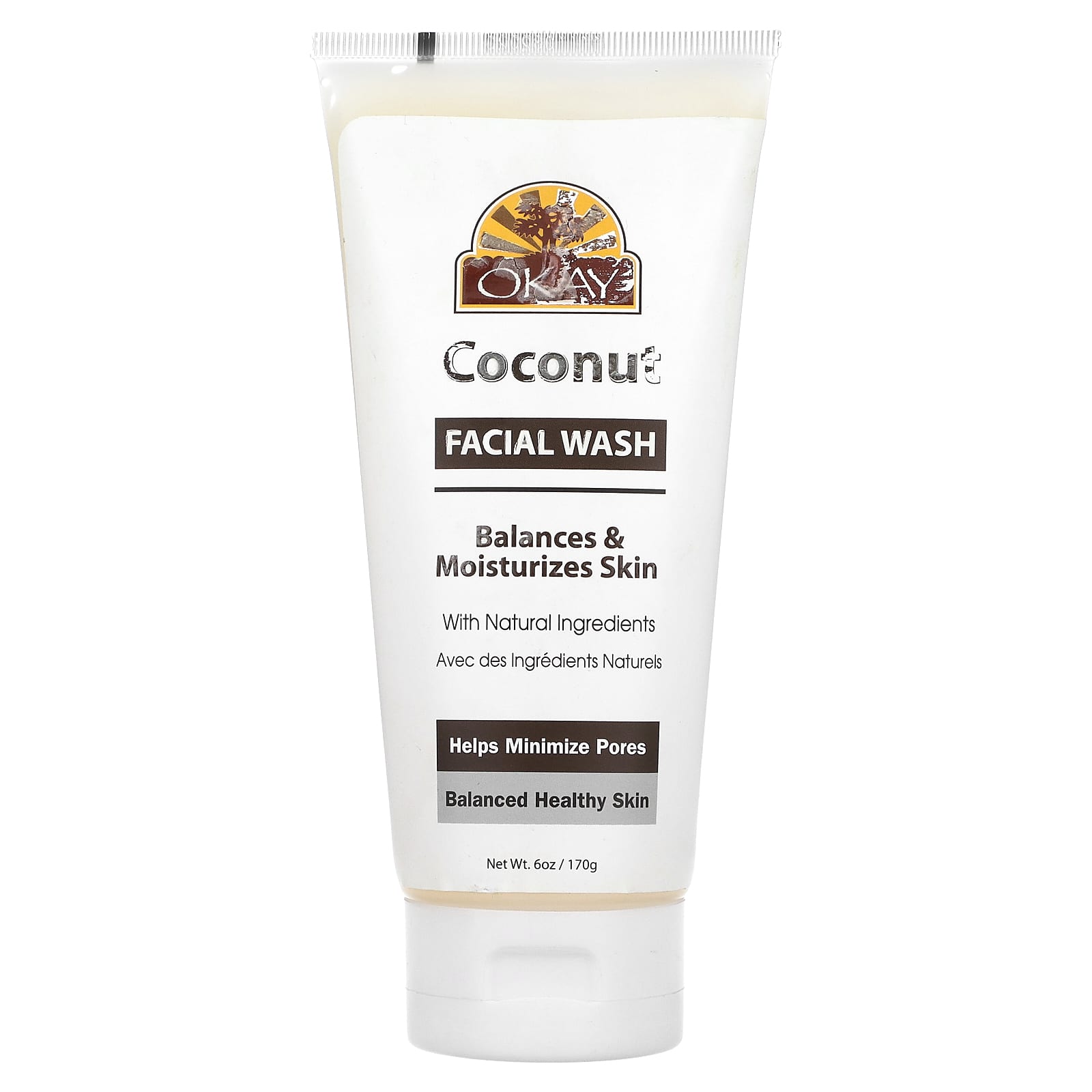 Okay Pure Naturals, Coconut Facial Wash, 6 oz (170 g) - Image 1