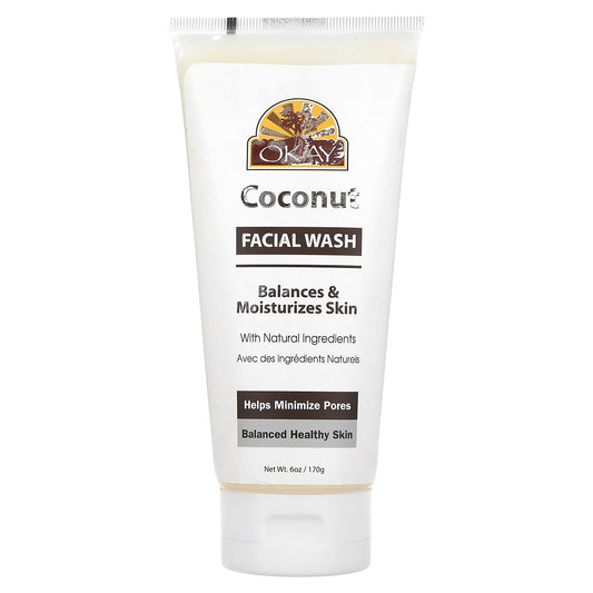 Okay Pure Naturals, Coconut Facial Wash, 6 oz (170 g) - Image 1