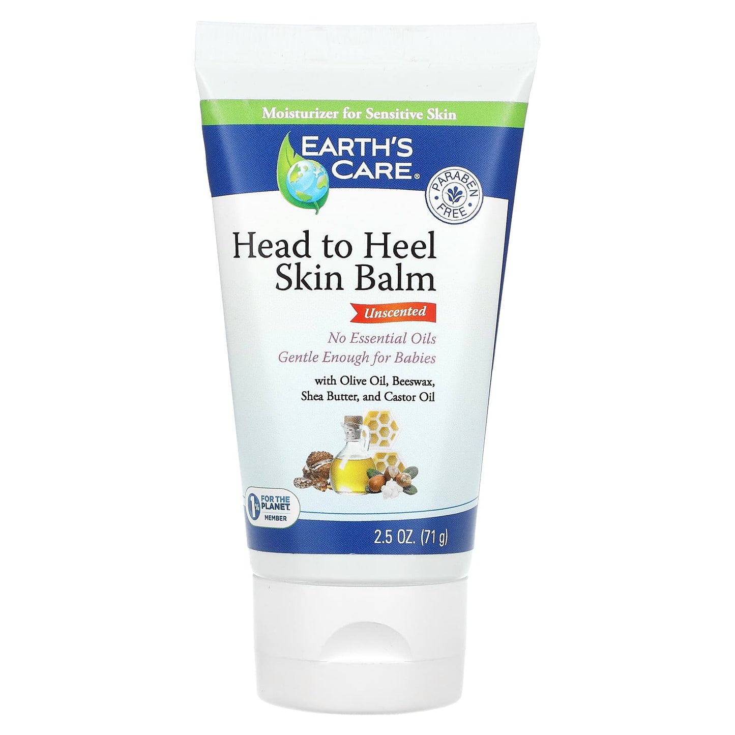 Earth's Care Unscented Skin Balm for Sensitive Skin, 2.5 oz - Image 1