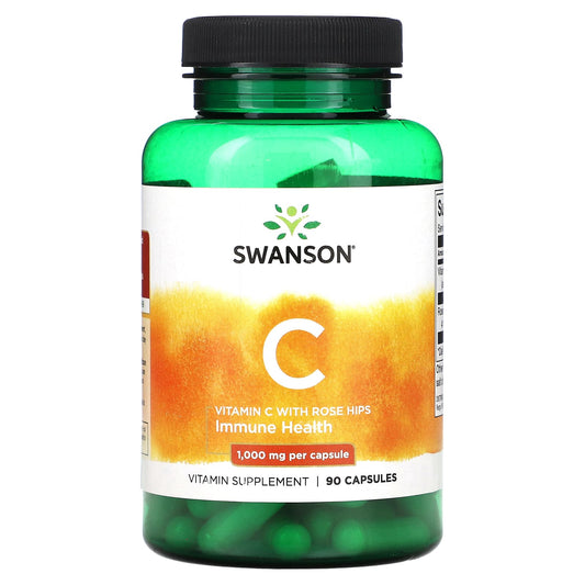 Swanson, Vitamin C With Rose Hips, 90 Capsules - Image 1