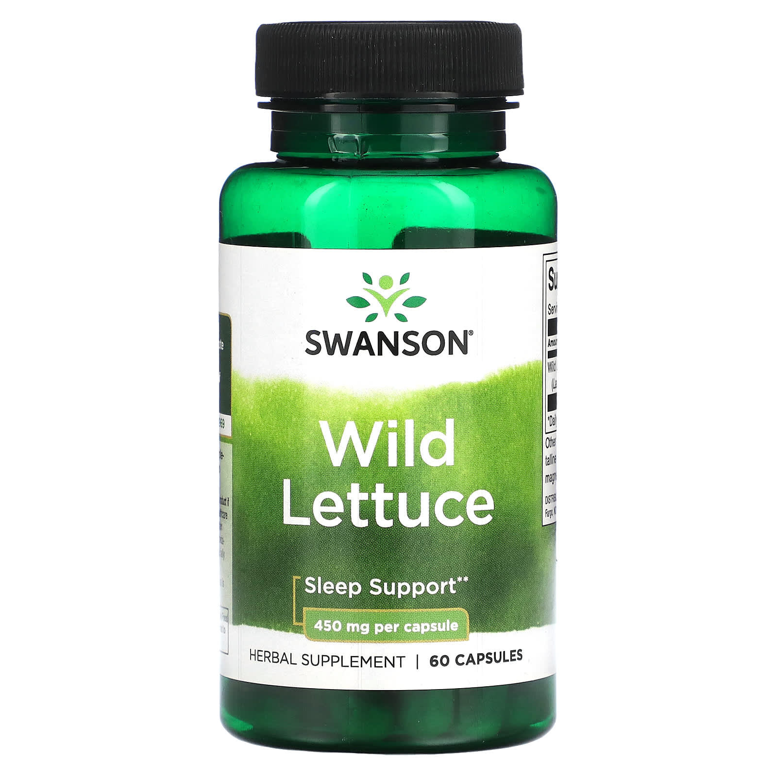 Swanson, Wild Lettuce, 450 mg, 60 Capsules - Image 1