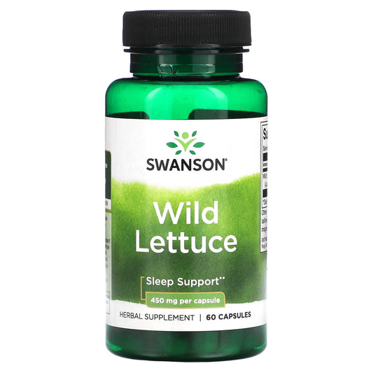 Swanson, Wild Lettuce, 450 mg, 60 Capsules - Image 1