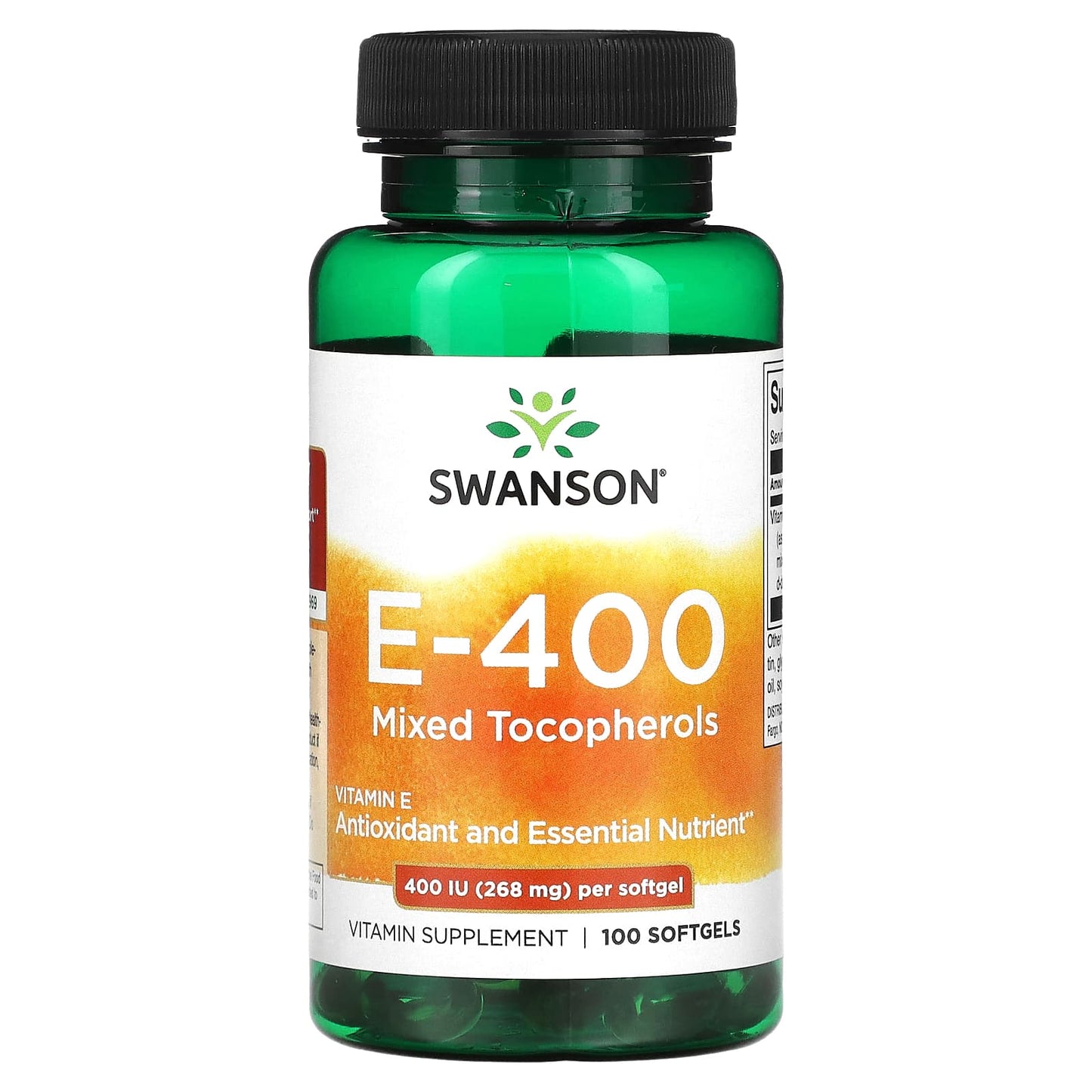 Swanson, E-400, Mixed Tocopherols, 400 IU (268 mg), 100 Softgels - Image 1