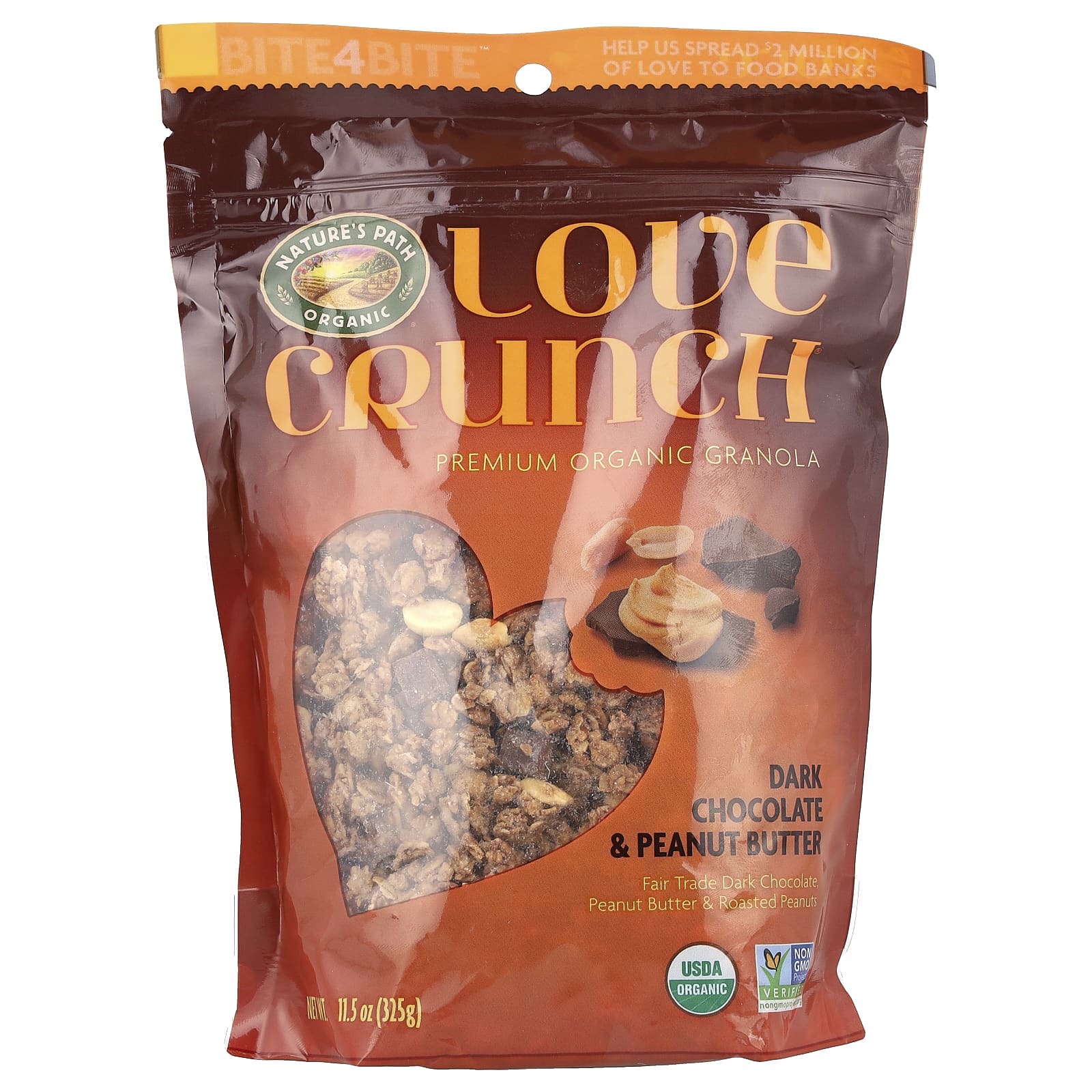 Nature's Path, Love Crunch®, Premium Organic Granola, Dark Chocolate & Peanut Butter, 11.5 oz (325 g) - Image 1