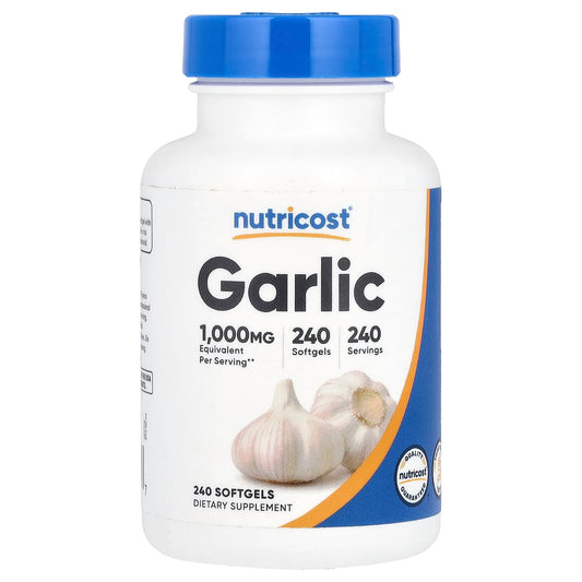 Nutricost, Garlic , 1,000 mg , 240 Softgels - Image 1