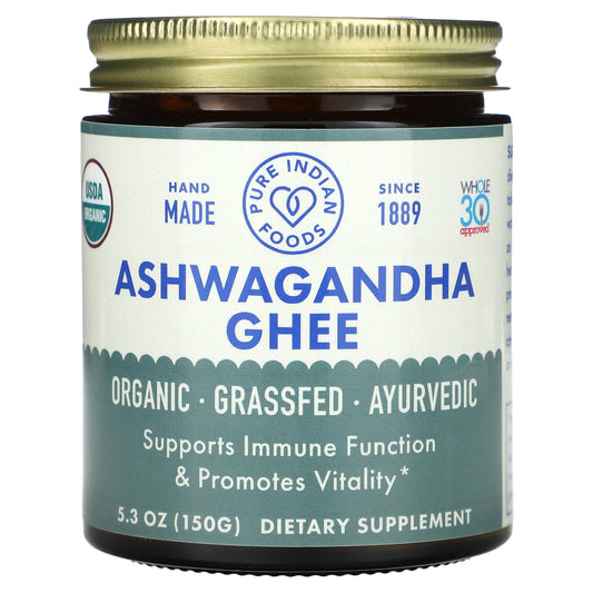 Pure Indian Foods, Ashwagandha Ghee, 5.3 oz (150 g) - Image 1