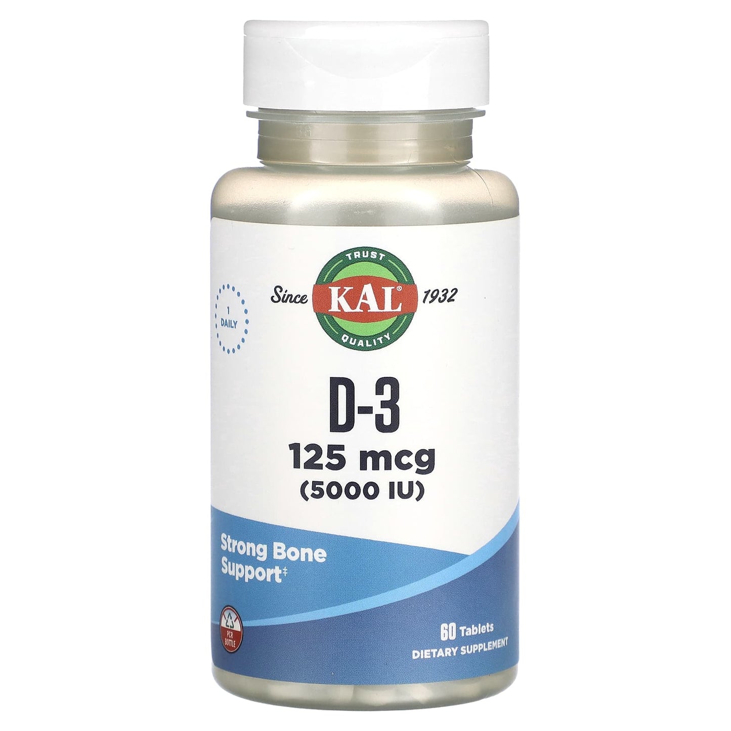 KAL, D-3 , 125 mcg (5,000 IU), 60 Tablets - Image 1