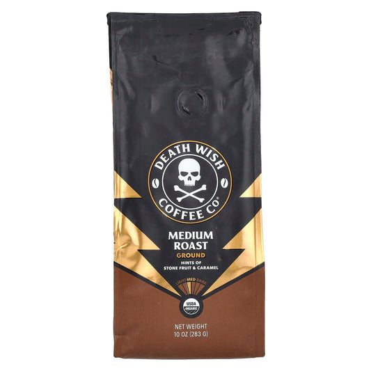 Death Wish Coffee, USDA Organic, Fair Trade, Medium Roast, 10 oz - Image 1