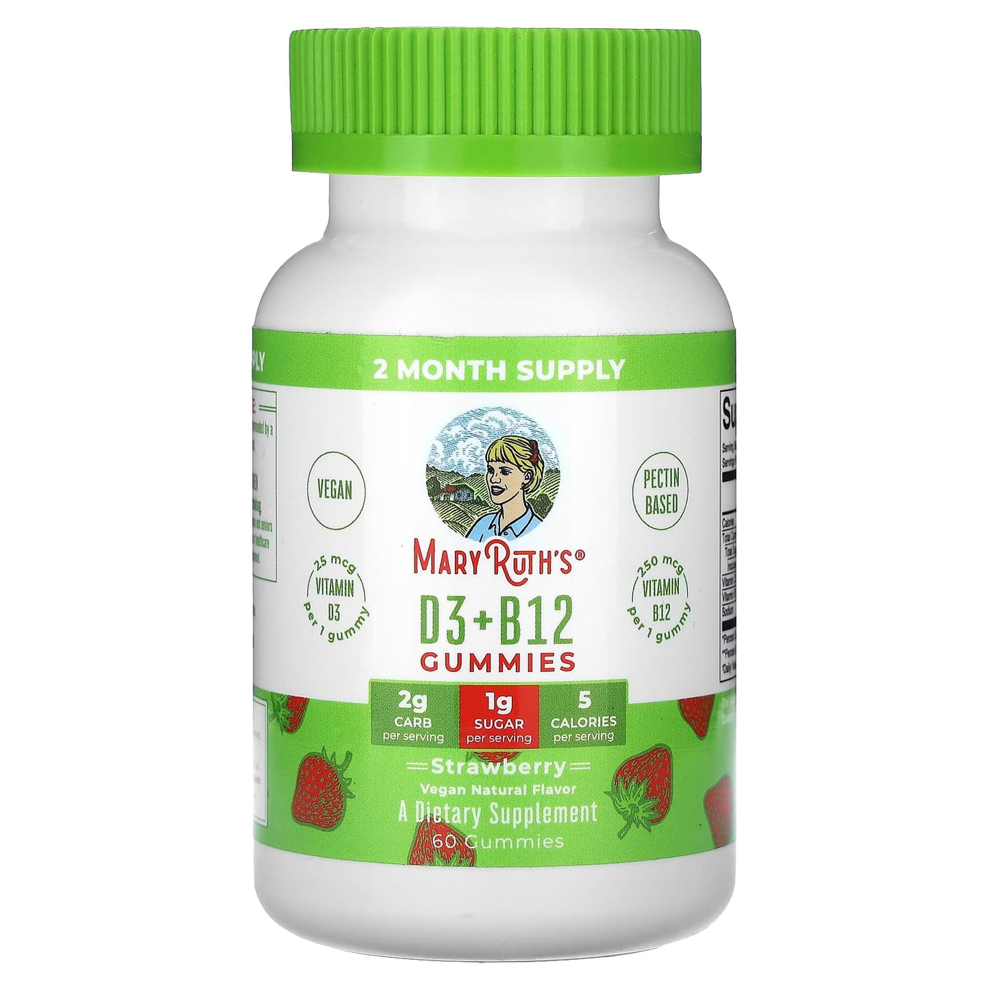 MaryRuth's, D3 + B12 Gummies, Strawberry, 60 Gummies - Image 1