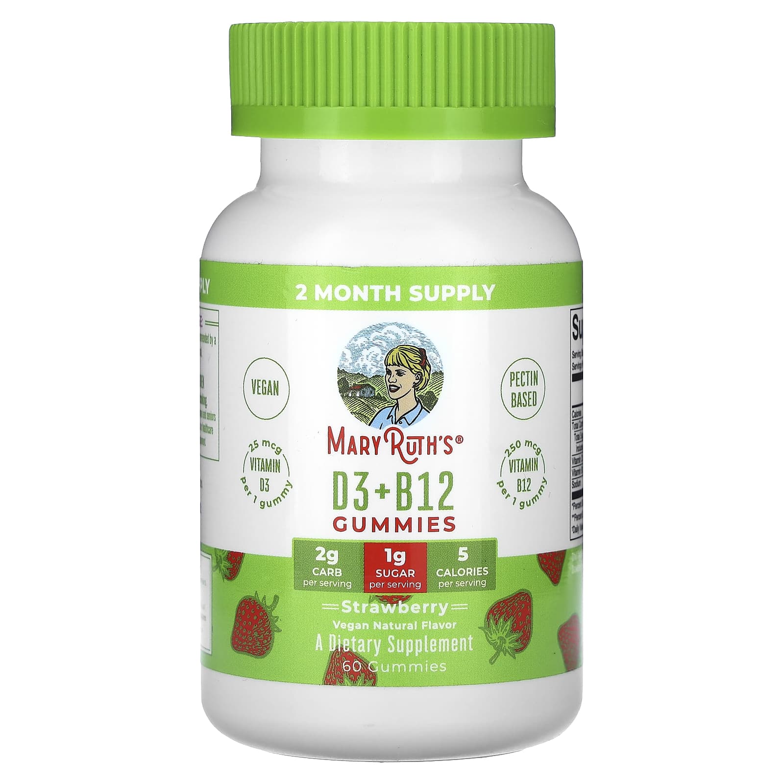 MaryRuth's, D3 + B12 Gummies, Strawberry, 60 Gummies - Image 1