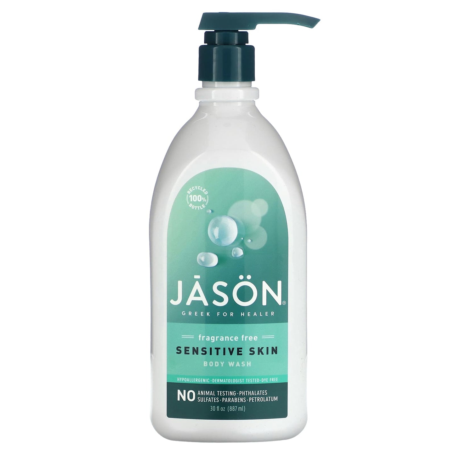 Sensitive Skin Body Wash by Jason Natural, Fragrance Free, 30 fl oz - Image 1