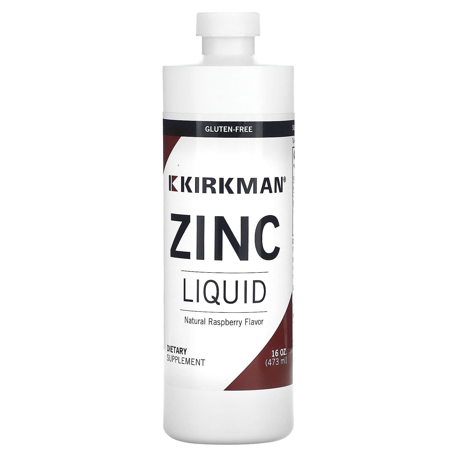 Kirkman Labs, Zinc Liquid, Natural Raspberry, 16 oz (473 ml) (20 mg per Serving) - Image 1