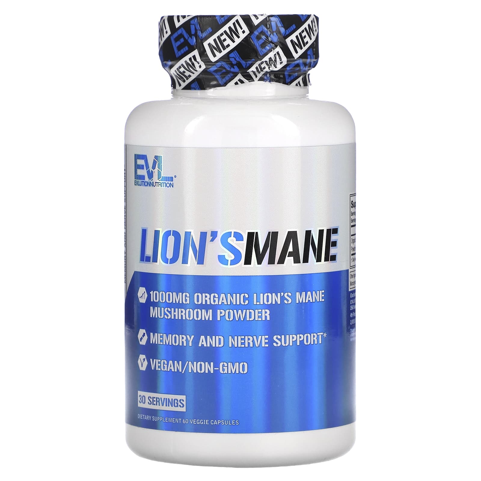 Lion's Mane Supplement for Memory and Brain Health by EVLution Nutrition - Image 1