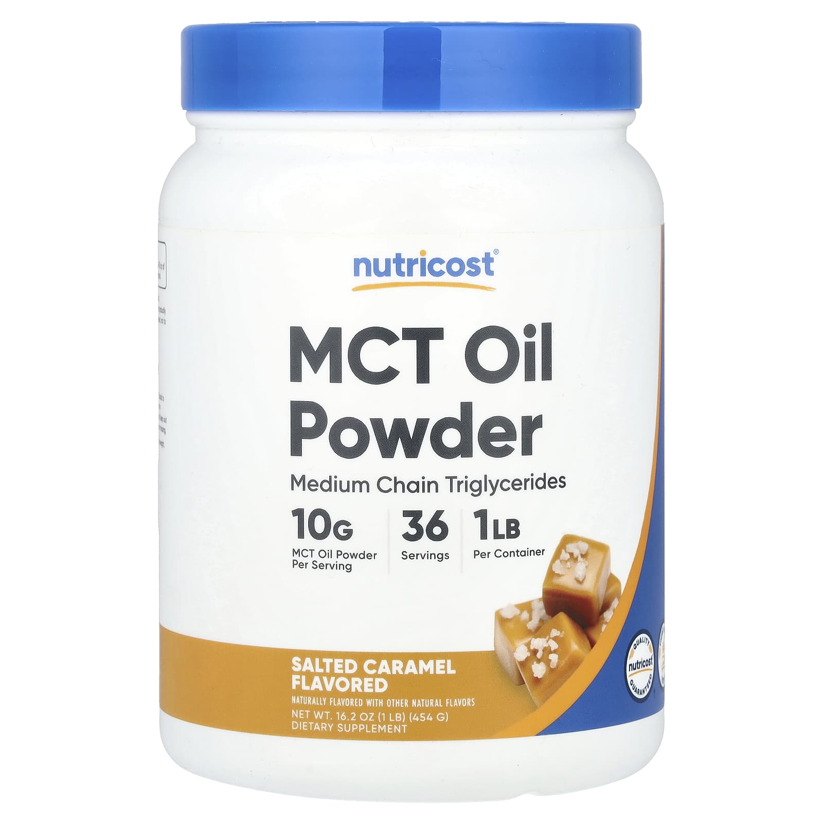 Nutricost, MCT Oil Powder, Salted Caramel , 1 lb (454 g) - Image 1
