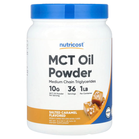 Nutricost, MCT Oil Powder, Salted Caramel , 1 lb (454 g) - Image 1