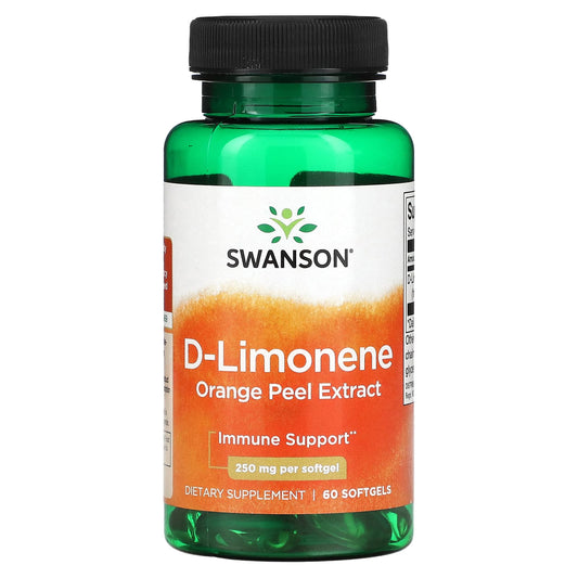 Swanson, D-Limonene, Orange Peel Extract , 250 mg , 60 Softgels - Image 1